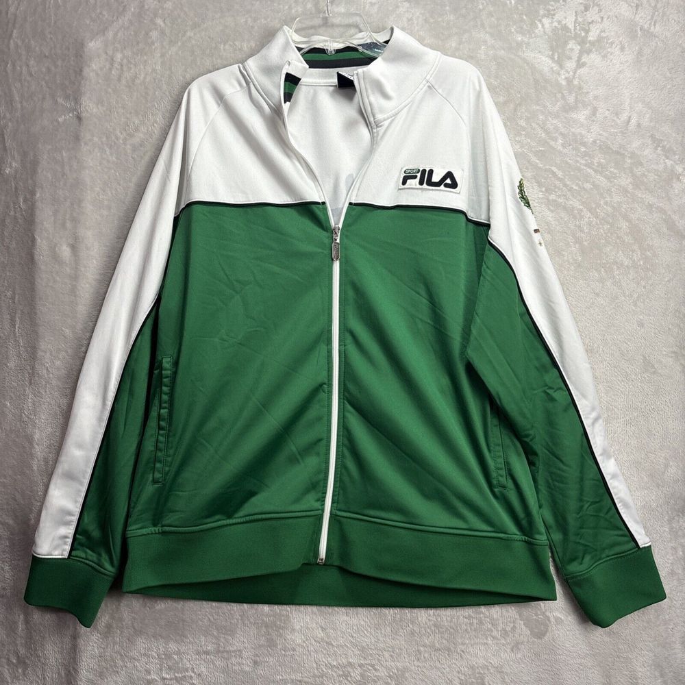 FILA Sport ITALIA Italy Soccer Football Track Jacket /Green White XL